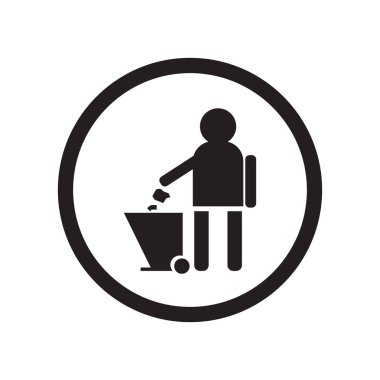 Toz Bin işareti simgesi kullan vektör web ve mobil uygulaması tasarımı, kullanım toz Bin işareti logo kavramı üzerinde izole beyaz arka plan