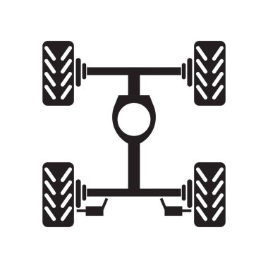 Web ve mobil uygulaması tasarımı, şasi logo kavramı için beyaz arka plan üzerinde izole şasi simge vektör