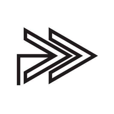 Sağ ok simge vektör web ve mobil uygulaması tasarımı, sağ ok logo kavramı için izole üzerinde beyaz arka plan