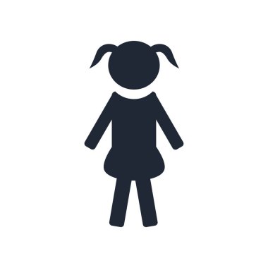 Web ve mobil uygulaması tasarımı, çocuk logo kavramı için beyaz arka plan üzerinde izole alt simge vektör