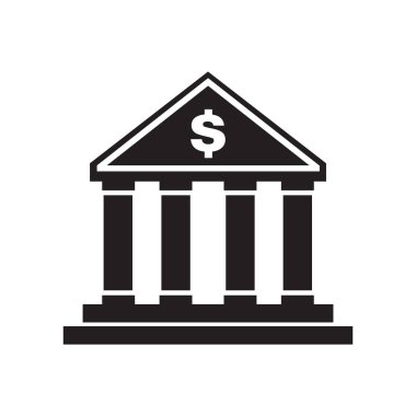 Banka sembol simge vektör web ve mobil uygulaması tasarımı, banka sembolü logo kavramı için izole üzerinde beyaz arka plan