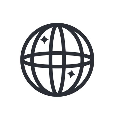 Ayna topu simge vektör web ve mobil uygulaması tasarımı, ayna top logo kavramı için izole üzerinde beyaz arka plan