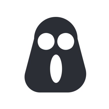 Web ve mobil uygulaması tasarım, hayalet logo kavramı için beyaz arka plan üzerinde izole hayalet simge vektör