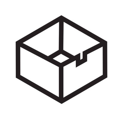 Boş kutu simge vektör web ve mobil uygulaması tasarımı, logo kavramı boş kutu için izole üzerinde beyaz arka plan