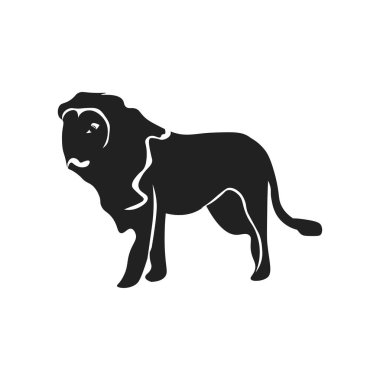 Web ve mobil uygulaması tasarımı, aslan logo kavramı için beyaz arka plan üzerinde izole aslan simge vektör