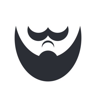 Web ve mobil uygulaması tasarım, sakal logo kavramı için beyaz arka plan üzerinde izole sakal simge vektör