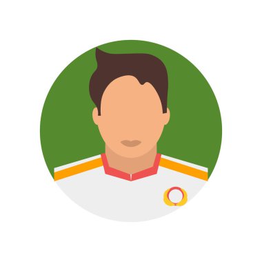 Futbol oyuncu simge vektör web ve mobil uygulaması tasarımı, futbol oyuncu logo kavramı için izole üzerinde beyaz arka plan