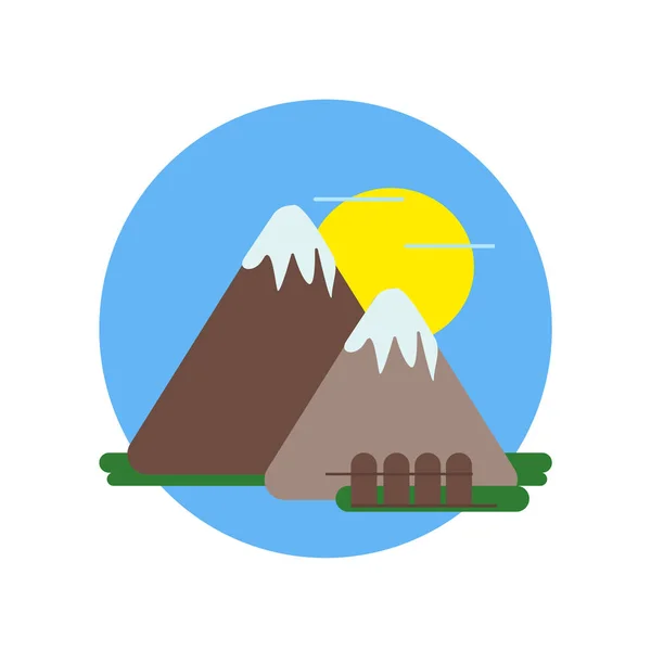 Mount Fuji Ikony Wektorowe Białym Tle Białym Tle Dla Sieci — Wektor stockowy