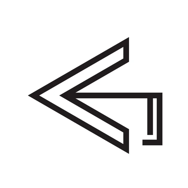左矢印アイコン ベクトル Web およびモバイル アプリのデザイン ロゴのコンセプトのホワイト バック グラウンドの分離 — ストックベクタ