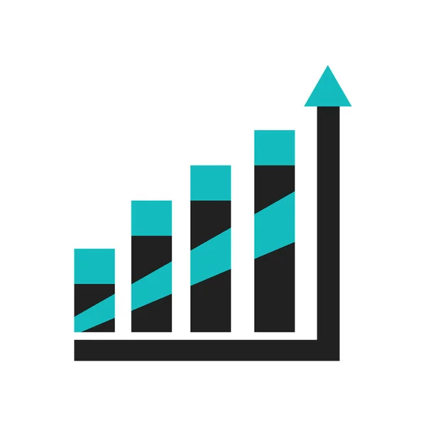 Données Analytique Upgoing Barres Graphique Icône Vecteur Isolé Sur Fond — Image vectorielle