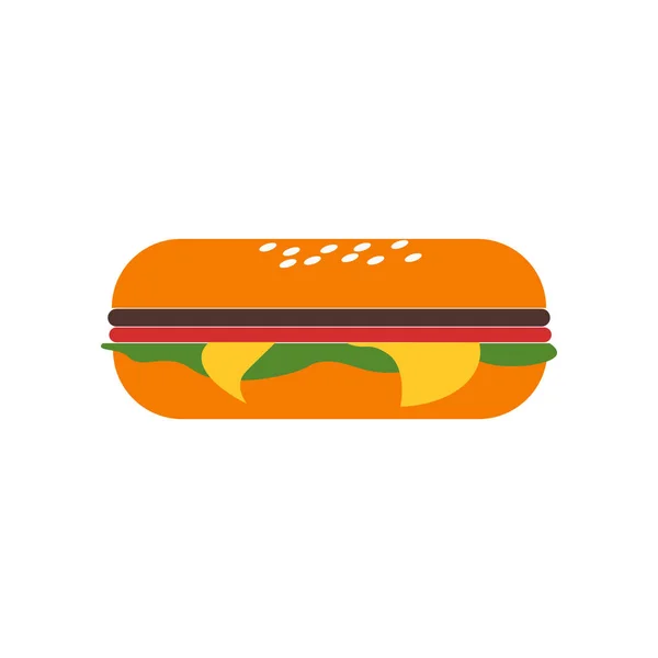 三明治图标矢量隔离在白色背景为您的 Web 和移动应用程序设计 三明治徽标概念 — 图库矢量图片