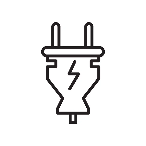 Plug Icon Vector Isolato Sfondo Bianco Tuo Design Web Mobile — Vettoriale Stock