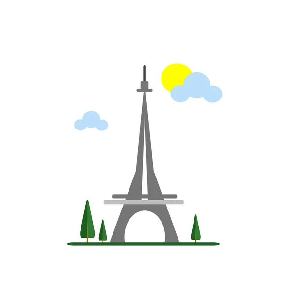 Eiffel Tower Icon Vector Isolato Sfondo Bianco Tuo Design Web — Vettoriale Stock