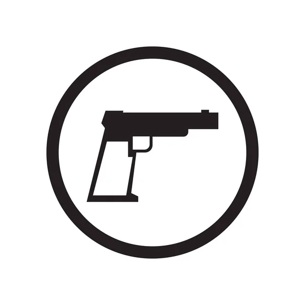 Gun Aláírás Ikonra Vektor Elszigetelt Fehér Háttér Web Mobil Alkalmazás — Stock Vector