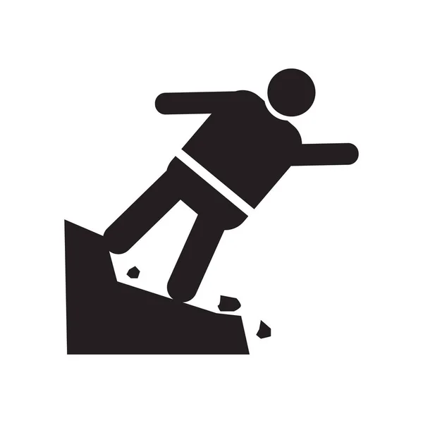 Man Falling Precipice Vector Icono Aislado Sobre Fondo Blanco Para — Vector de stock