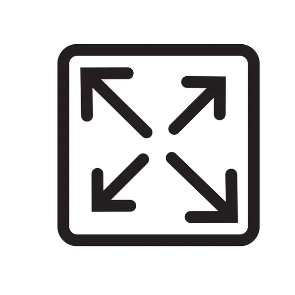 展開ボタンのアイコン ベクトルの Web およびモバイル アプリの設計 展開ボタンのロゴのコンセプト ホワイト バック グラウンドの分離 — ストックベクタ