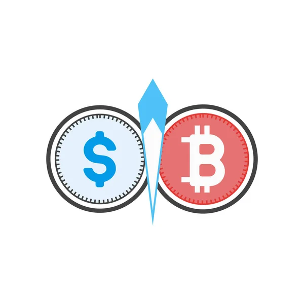 Vector Icono Bitcoin Aislado Sobre Fondo Blanco Para Diseño Web — Archivo Imágenes Vectoriales