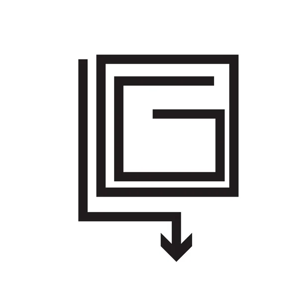 Icono Flecha Hacia Abajo Vector Aislado Fondo Blanco Para Diseño — Archivo Imágenes Vectoriales