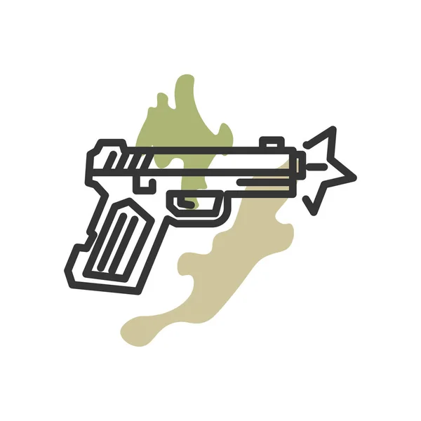Vettore Icona Pistola Isolato Sfondo Bianco Progettazione Web Mobile App — Vettoriale Stock