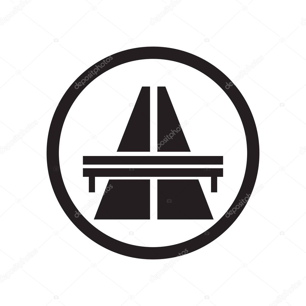 flyover bridge icon vector isolated on white background for your web and mobile app design, flyover bridge logo concept