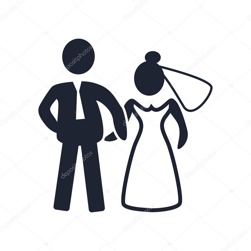 Newlyweds icon vector isolated on white background for your web and mobile app design, Newlyweds logo concept