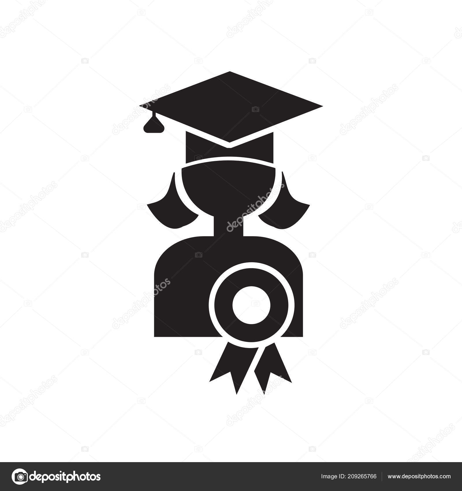 Graduation Ceremony Icon Vector Isolated White Background Your Web