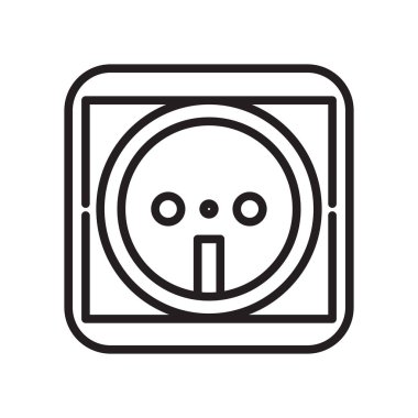 Soket simge vektör web ve mobil uygulaması tasarımı, soket logo kavramı için izole üzerinde beyaz arka plan