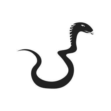 Web ve mobil uygulaması tasarım, yılan logo kavramı için beyaz arka plan üzerinde izole yılan simge vektör