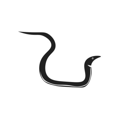 Web ve mobil uygulaması tasarımı, yılan balığı logo kavramı için beyaz arka plan üzerinde izole yılan balığı simge vektör