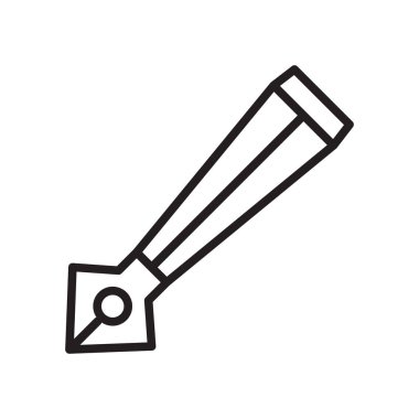 Dolma kalem simgesi üzerinde izole beyaz arka plan web ve mobil uygulaması tasarım, dolma kalem logo kavramı için vektör