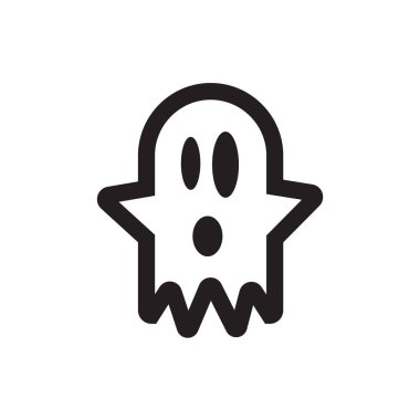Cadılar Bayramı hayalet simge vektör web ve mobil uygulaması tasarımı, Cadılar Bayramı hayalet logo kavramı için izole üzerinde beyaz arka plan