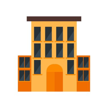 Bina simge vektör web ve mobil uygulaması tasarım, bina logo kavramı için izole üzerinde beyaz arka plan