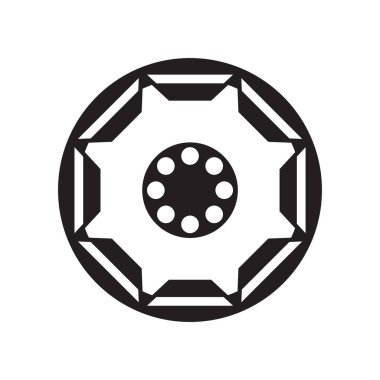 Alaşım jant simge vektör web ve mobil uygulaması tasarımı, alaşım jant logo kavramı için izole üzerinde beyaz arka plan