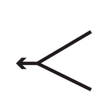 Sol ok simge vektör web ve mobil uygulaması tasarımı, sol ok logo kavramı için izole üzerinde beyaz arka plan