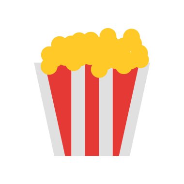 Web ve mobil uygulaması tasarımı, patlamış mısır logo kavramı için beyaz arka plan üzerinde izole patlamış mısır simge vektör