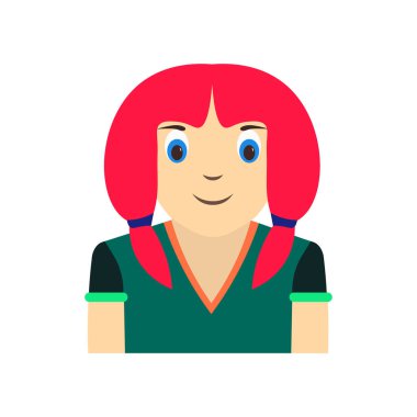 Kız çocuk avatar simge vektör web ve mobil uygulaması tasarımı, kız çocuk avatar logo kavramı üzerinde izole beyaz arka plan