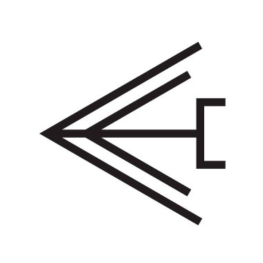 Sol ok simge vektör web ve mobil uygulaması tasarımı, sol ok logo kavramı için izole üzerinde beyaz arka plan