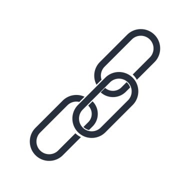 Web ve mobil uygulaması tasarımı, zincir logo kavramı için beyaz arka plan üzerinde izole zinciri simge vektör