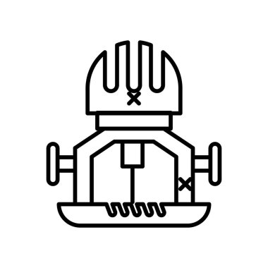 Ahşap kesici simge vektör web ve mobil uygulaması tasarım, ahşap kesici logo kavramı için izole üzerinde beyaz arka plan