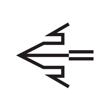 Sol ok simge vektör web ve mobil uygulaması tasarımı, sol ok logo kavramı için izole üzerinde beyaz arka plan