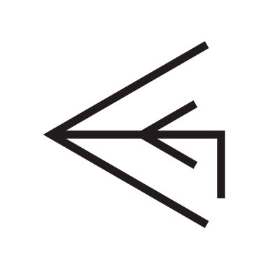 Sol ok simge vektör web ve mobil uygulaması tasarımı, sol ok logo kavramı için izole üzerinde beyaz arka plan