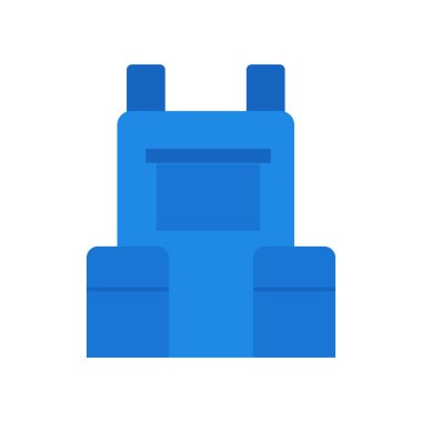 Web ve mobil uygulaması tasarım, sırt çantası logo kavramı için beyaz arka plan üzerinde izole sırt çantası simge vektör