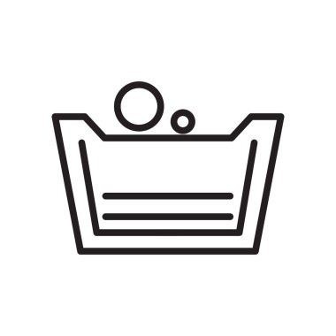 Web ve mobil uygulaması tasarımı, Çamaşırhane logo kavramı için beyaz arka plan üzerinde izole Çamaşırhane simge vektör