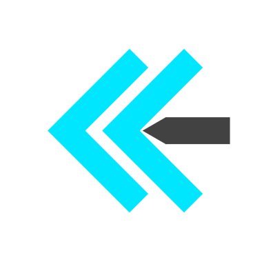 Sol ok simge vektör web ve mobil uygulaması tasarımı, sol ok logo kavramı için izole üzerinde beyaz arka plan