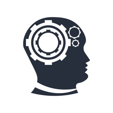 Web ve mobil uygulaması tasarım, zihin logo kavramı için beyaz arka plan üzerinde izole zihin simge vektör