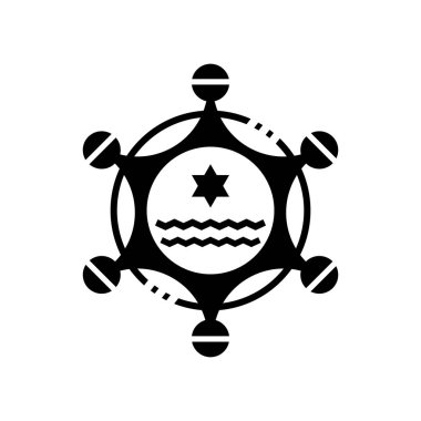 Şerif simge vektör web ve mobil uygulaması tasarımı, Şerif logo kavramı için izole üzerinde beyaz arka plan