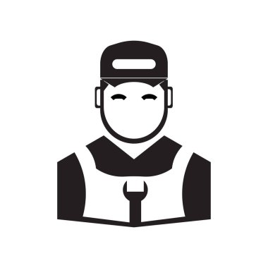 Web ve mobil uygulaması tasarımı, mekanik logo kavramı için beyaz arka plan üzerinde izole mekanik simge vektör