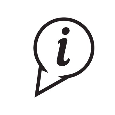 Web ve mobil uygulaması tasarımı, bilgi logo kavramı için beyaz arka plan üzerinde izole bilgi simge vektör