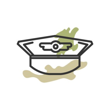 Web ve mobil uygulaması tasarımı, şapka logo kavramı için beyaz arka plan üzerinde izole şapka simge vektör