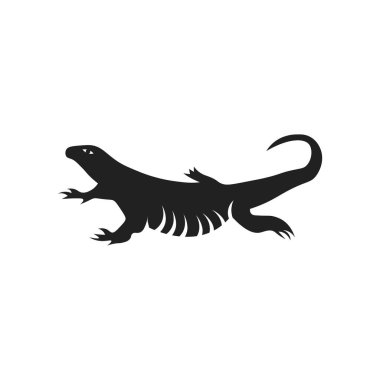 Web ve mobil uygulaması tasarımı, kertenkele logo kavramı için beyaz arka plan üzerinde izole kertenkele simge vektör